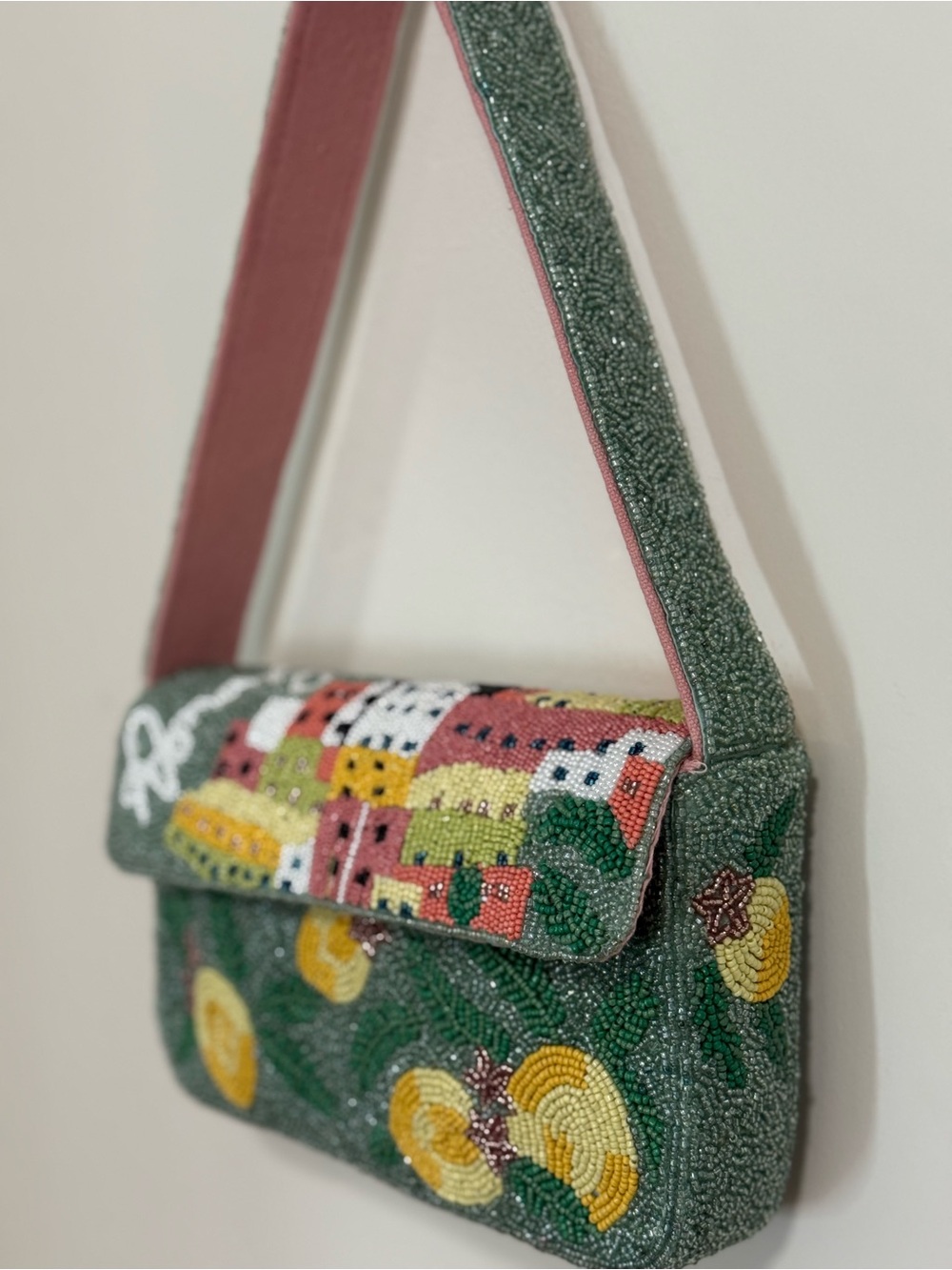 Amalfi Coast Beaded Lemon Shoulder Bag - Picture 3 of 5